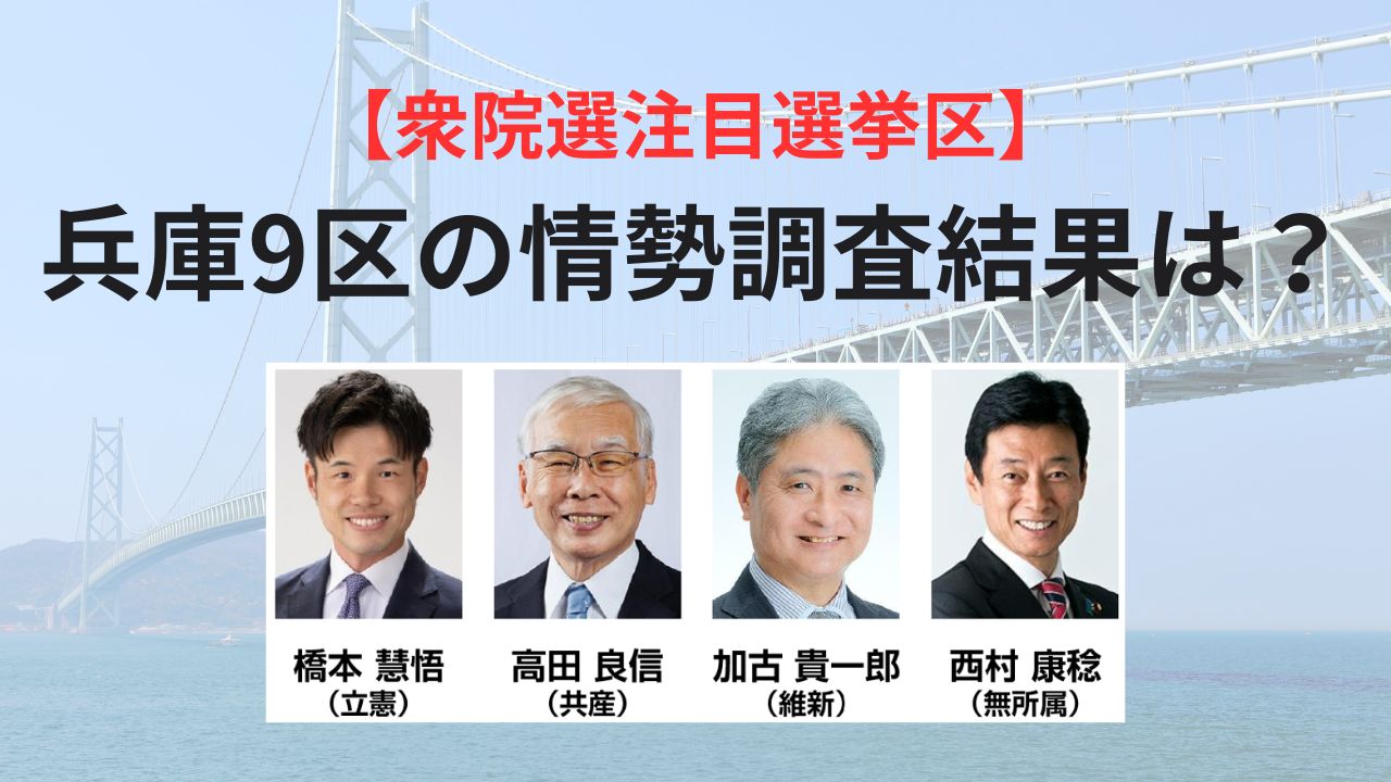 情勢調査】4人の激戦の兵庫9区！やや先行しているのは？（衆院選注目